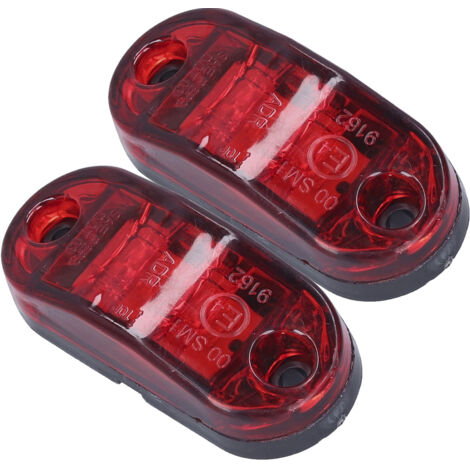 Feu de gabarit latéral 2 LED 10-30V haute luminosité pour voitures, camions, remorques et camping-cars - Rouge (1/5)