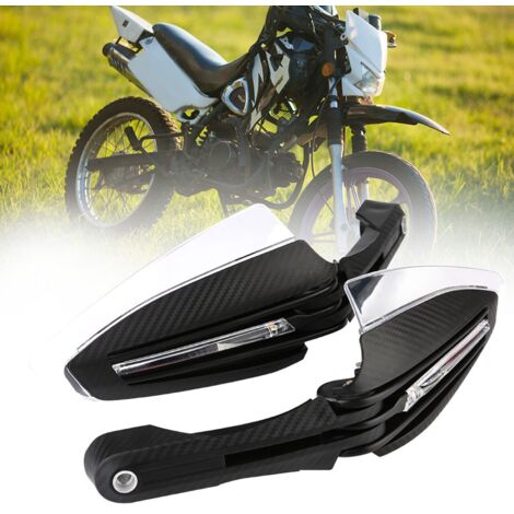2 pièces Protections de guidon moto universelles 7/8" avec clignotants LED et feux diurnes