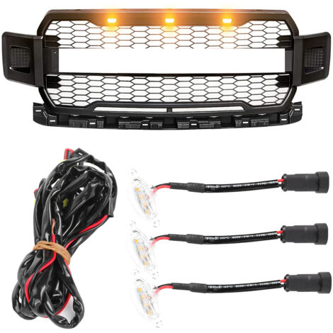 3 pièces Feux de Calandre pour Ford F‑150 Raptor 2010‑2014 et 2017+, Blanc Lumière, Haute Luminosité avec Harnais (1/5)