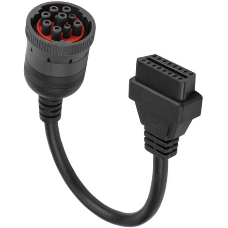 Interface de Diagnostic Camion Femelle 16 Broches OBD2 avec Câble Adaptateur 9 Broches pour Outil de Diagnostic Automobile (1/5)