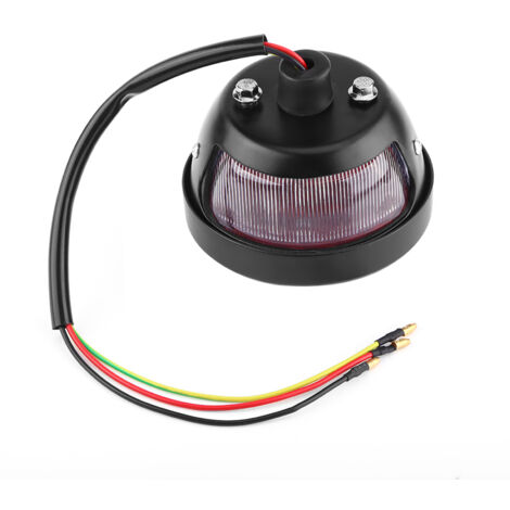Feu arrière rond noir pour moto Bobber, Chopper, Scooter et ATV