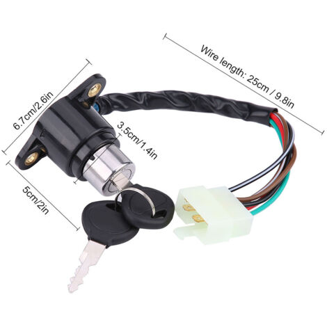 Interrupteur de contact avec clé pour moto Honda CB/CM 400/450, antivol et démarrage. (1/5)