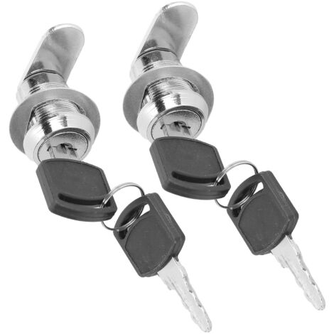2 pièces Serrures à Cylindre Sécurisées Anticorrosion avec 4 Clés pour Boîte à Outils et Tiroir (1/5)