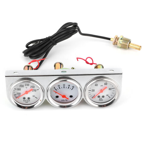 Ensemble de jauges mécaniques 52mm 3 en 1 pour température eau, pression huile et tension (1/5)