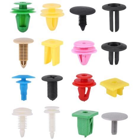 Kit de 200 attaches plastique pour pare-chocs et portières, rivets et chevilles à pression, assortis (1/5)