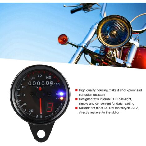 Compteur Kilométrique Universel Moto ATV LED Rétroéclairé 12V ...