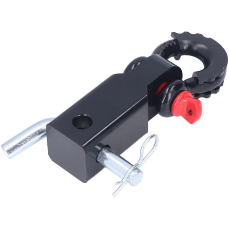 Attelage universel 2" avec manille pour remorquage et récupération véhicules - Accessoire acier pour voitures, camions, Jeep, noir (1/5)