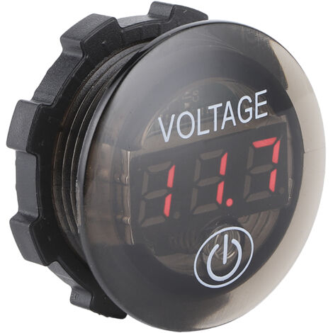 Voltmètre Numérique LED Universel 12‑24V pour Batterie Auto avec Commande Tactile Rouge (1/5)