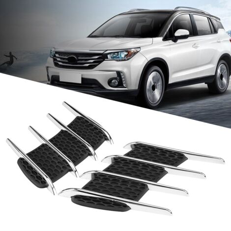 Paire de grilles décoratives pour capot de voiture, aérodynamiques style requin (1/5)