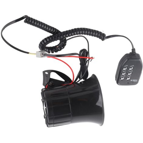 Sirène de voiture 50W 120dB, 6 sons d'alarme universelle pour véhicule 12V, avertisseur d'urgence et de sécurité. (1/5)