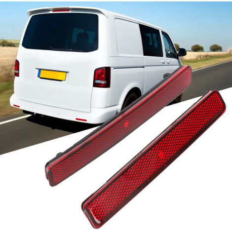 Paire de catadioptres arrière pour Volkswagen Transporter T5 2003-2011, compatible réflecteur 7E0945105 rouge. (1/5)