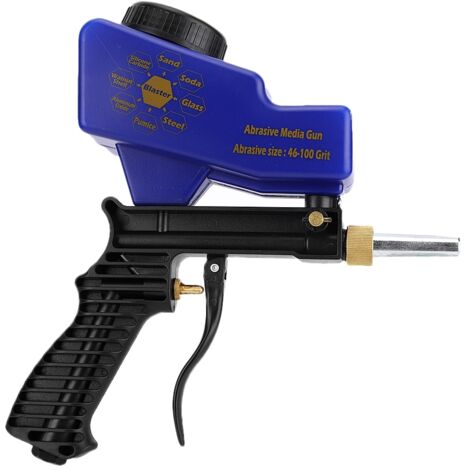 Pistolet de sablage pneumatique portable anti-rouille à gravité, élimine les taches de rouille, modèle bleu (1/5)