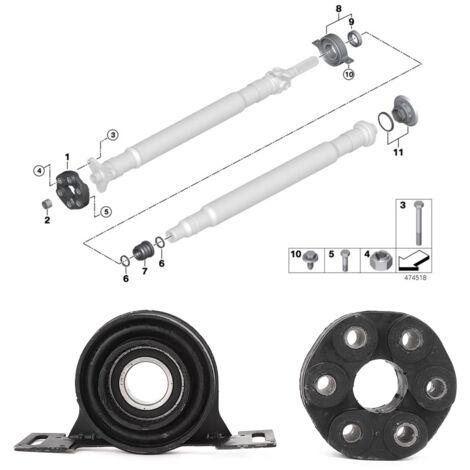 Support de Palier Central d'Arbre de Transmission 26121226731 26111227410 Compatible BMW E36 E39 318i