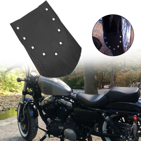 Protecteur de garde-boue avant moto avec franges, accessoire de personnalisation pour moto (Noir) (1/5)