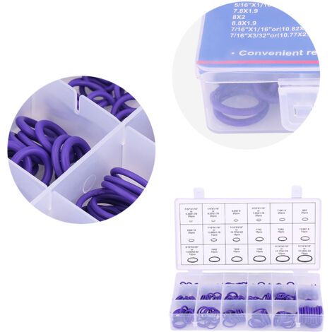 270 pièces joints toriques pour compresseur de climatisation auto, assortis en caoutchouc violet