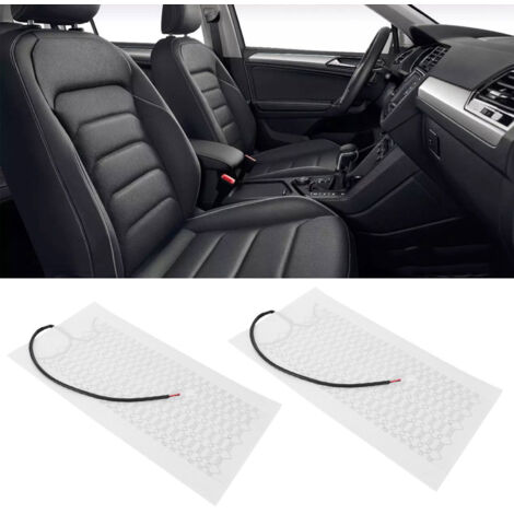 2 Pièces Coussin Chauffant Voiture 12V 53x27cm Fibre Carbone - Siège Auto Chauffant Hiver (1/5)