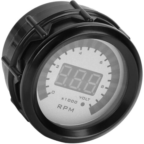 Tachomètre numérique 52mm 0-9999 tr/min pour véhicules essence 4/6/8 cylindres 12V (1/5)