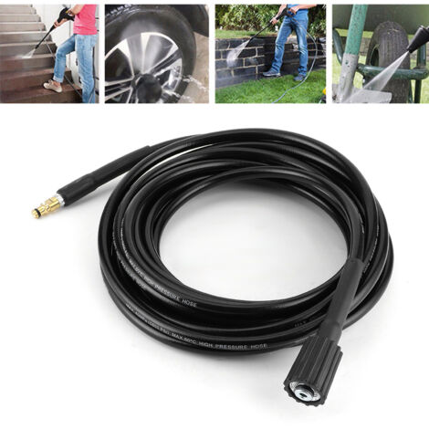 Tuyau haute pression 40MPa/5800PSI pour lave-auto, adaptable aux nettoyeurs Karcher K2 K3 K4 K5, longueur 8m/26.2ft, en caoutchouc résistant. (1/5)