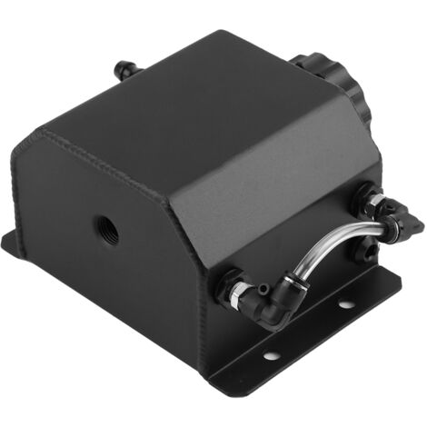 Réservoir de ventilation pour huile moteur 1L en aluminium allié avec bouchon de vidange noir (1/5)