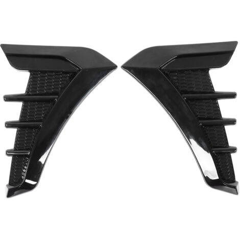 2 pièces Autocollant Décoratif Noir Brillant pour Prise d'Air Latérale, Style Branchies de Requin Universel pour Voitures (1/5)