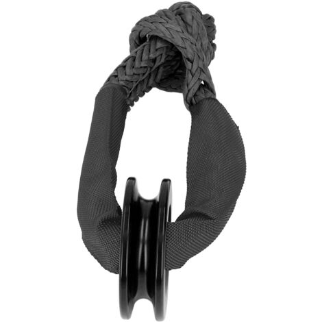 Kit de Poulie de Récupération en Alliage d'Aluminium avec Câble Souple Synthétique pour Véhicules Tout Terrain, SUV et Camions - Noir (1/5)