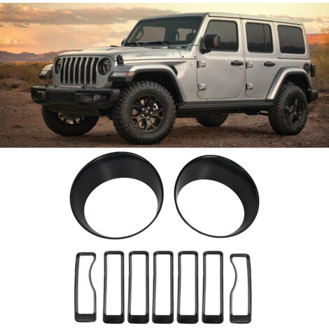Calandre avant avec inserts phares pour Jeep Wrangler JL 2018-2019 (1/5)