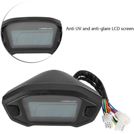Compteur Moto Numérique Universel LCD Multicolore avec Capteur de Vitesse (1/5)