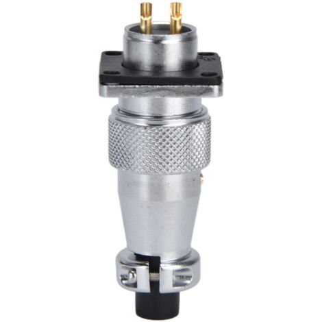 Adaptateur de connexion aviation métallique 2 broches, étanche en alliage de zinc WS16, pour courant alternatif 500V (1/5)