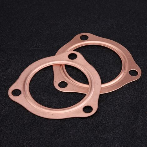 2 pièces joints collecteur d'échappement cuivre 2,5 pouces réutilisables pour moteurs Chevrolet SBC BBC 302 350 454 (1/5)