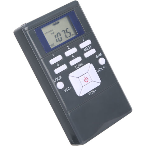 QQT102 Récepteur FM Stéréo Portable Mini Professionnel avec Écran LCD et Casque Gris Foncé (1/5)