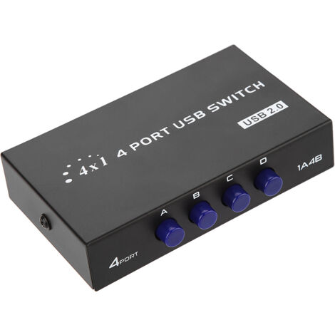 Commutateur USB 2.0 4 Ports pour PC, Imprimante, Scanner - Partage Manuel (Boîtier 4 Ports) (1/5)