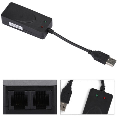 Modem Externe USB 2.0 Double Port 56K pour Windows 7, 8, 10, XP avec Pilote (1/5)