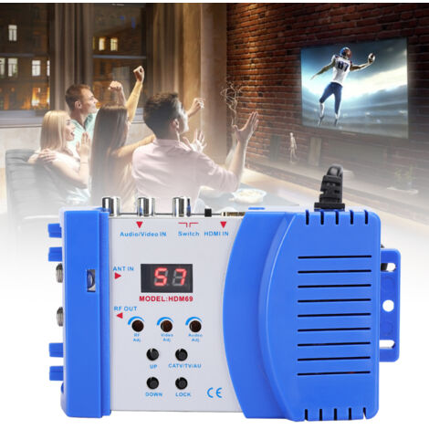 Modulateur HDMI vers RF Numérique HDM69 - Convertisseur AV/RF Portable PAL pour TV UHF/VHF - Alimentation 100‑240V EU