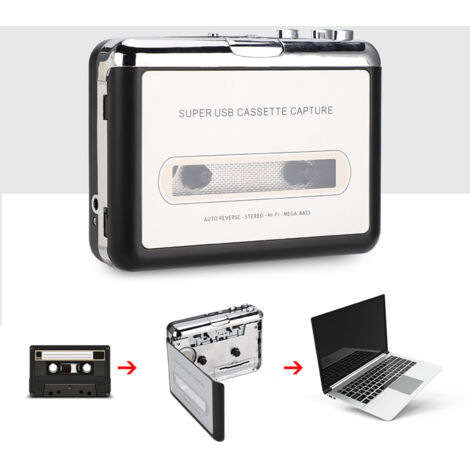 Convertisseur Audio USB pour Cassettes vers MP3 Lecteur Stéréo Enregistrement Musique