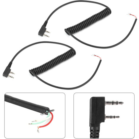 Câble Haut-Parleur Micro 2 Broches 4 Fils pour Baofeng UV5R et Kenwood TK370 (1/5)