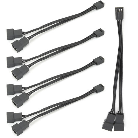 Câble séparateur ventilateur 5 pièces, convertisseur 1 vers 2, rallonge d'alimentation 3 broches (1/5)