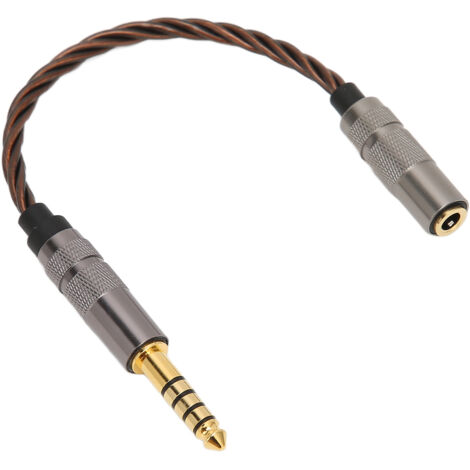 Câble d'adaptateur audio 4.4mm mâle vers 3.5mm femelle stéréo, plaqué or, portable pour écouteurs haute-fidélité (1/5)
