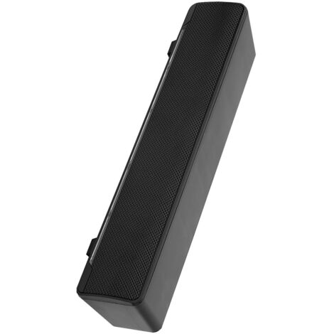 Barre de son stéréo filaire USB avec caisson de basses, entrée 3.5mm pour PC et téléphones (Noir)