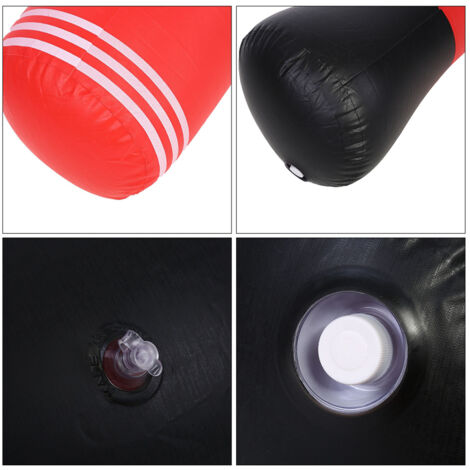 Tour de frappe gonflable 150cm avec base sable et pompe, sac de boxe antidéstress libre (1/5)