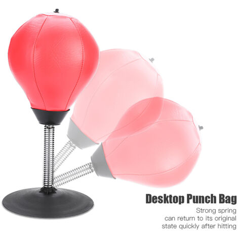 Ballon de frappe PU de bureau pour adultes - Boxe, entraînement sportif et anti-stress (Rouge) (1/5)