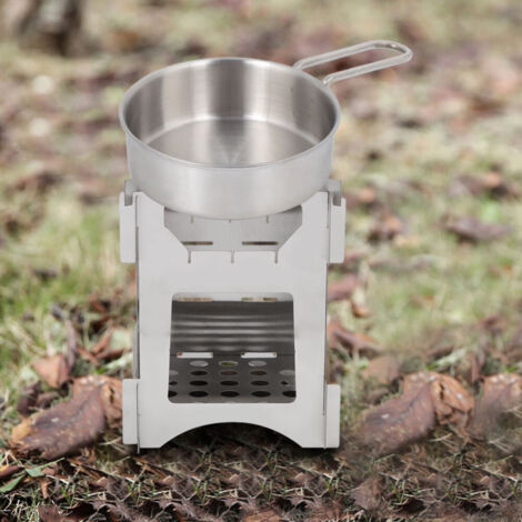 Poêle de Cuisson Portable en Acier Inoxydable pour Randonnée Camping Pique-nique Voyage (1/5)