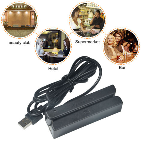 Lecteur de bande magnétique USB MSR580 3 pistes mini pour cartes HiCo (1/5)
