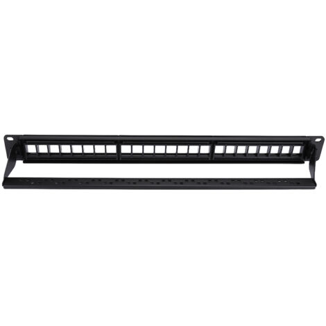 Baie de brassage 24 ports CAT6 montable en rack 19 pouces pour câbles réseau (sans modules) (1/5)