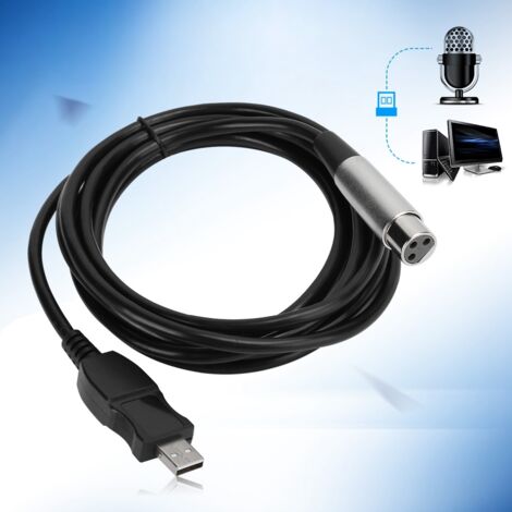 Câble de liaison microphone USB vers XLR, cordon adaptateur 3 mètres pour micro (1/5)
