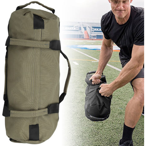 Sac de sable d'entraînement extérieur ajustable 48x20cm, pour musculation et exercices de force, poids modulable.