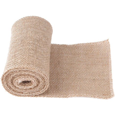 Rouleau de toile de jute décorative en toile de jute pour créations de Noël et décoration de fête (largeur 15 cm)