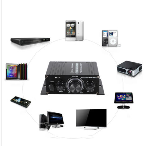 Amplificateur Audio Mini 12V AK170, 20W avec Faible Taux de Distorsion et Haute Résolution 47K (1/5)