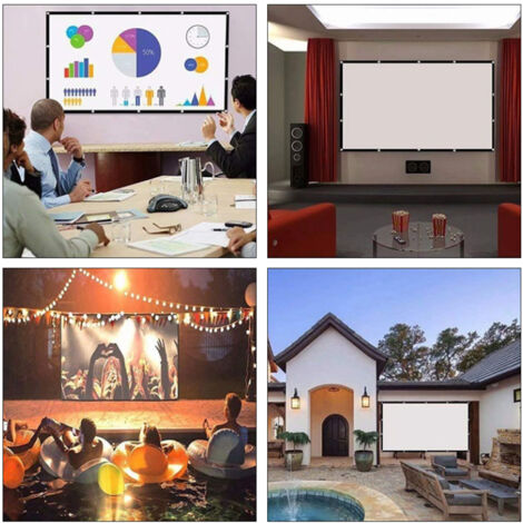 Écran de Projection Portable HD 16:9, 100 Pouces, en Polyester Pliable pour Maison et Bureau (1/5)