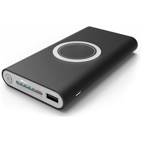 Boîtier de Banque d'Énergie DIY avec Charge Sans Fil Type C - Kit pour Batterie Lithium Ion 10000mAh - Noir (1/5)