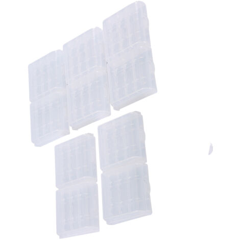 10 Pièces Boîtier de Rangement Transparent pour Piles AA AAA, Coffret de Stockage en Plastique Dur Multifonction (1/5)